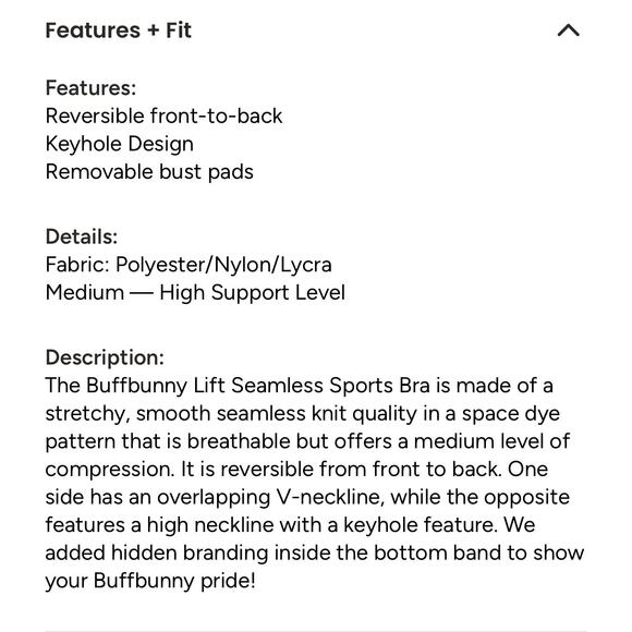 BBL BuffBunny Lift Seamless Reversible Sports Bra Eggplant Purple M 36 A B C - Picture 12 of 13